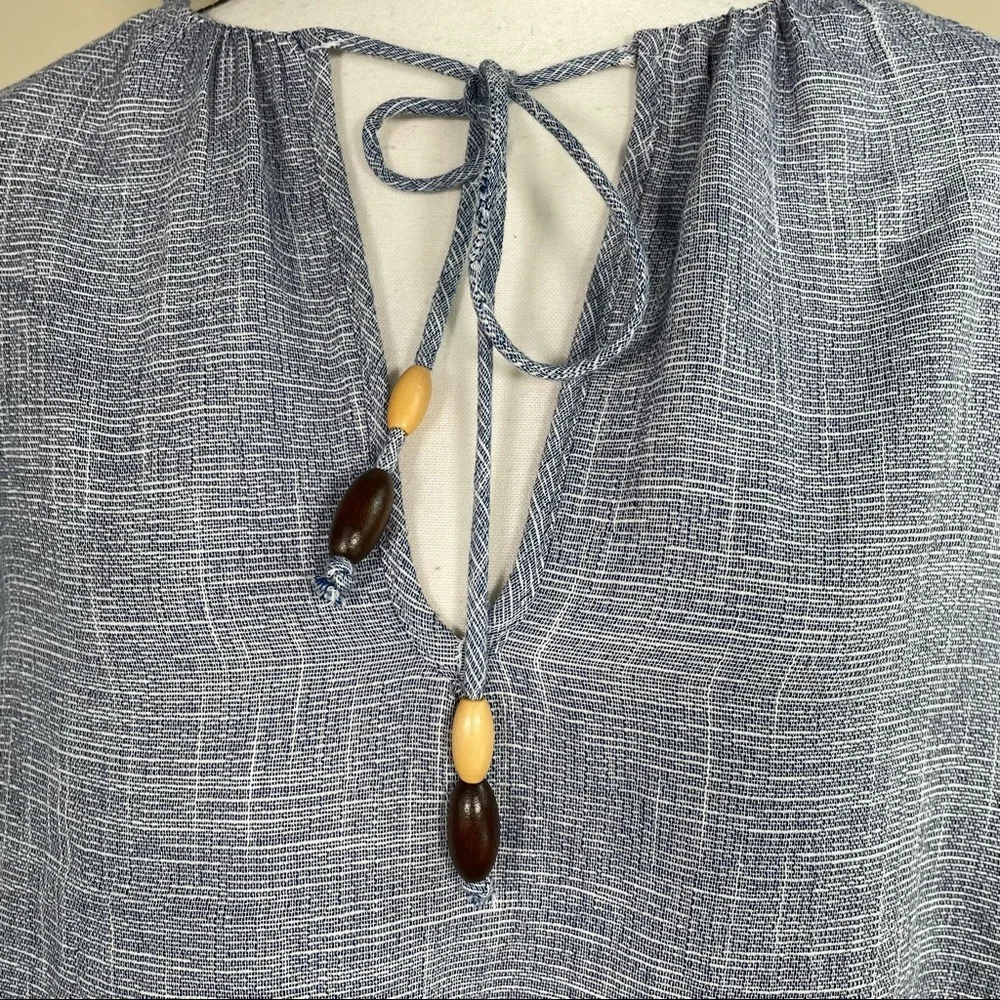 Zara Blue Tassle Tie Blouse - Picture 8 of 8